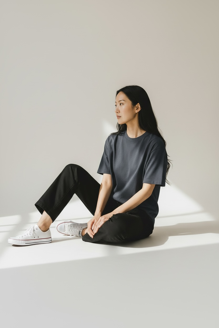 Interlock Unisex Boxy T-Shirt w/ Slit