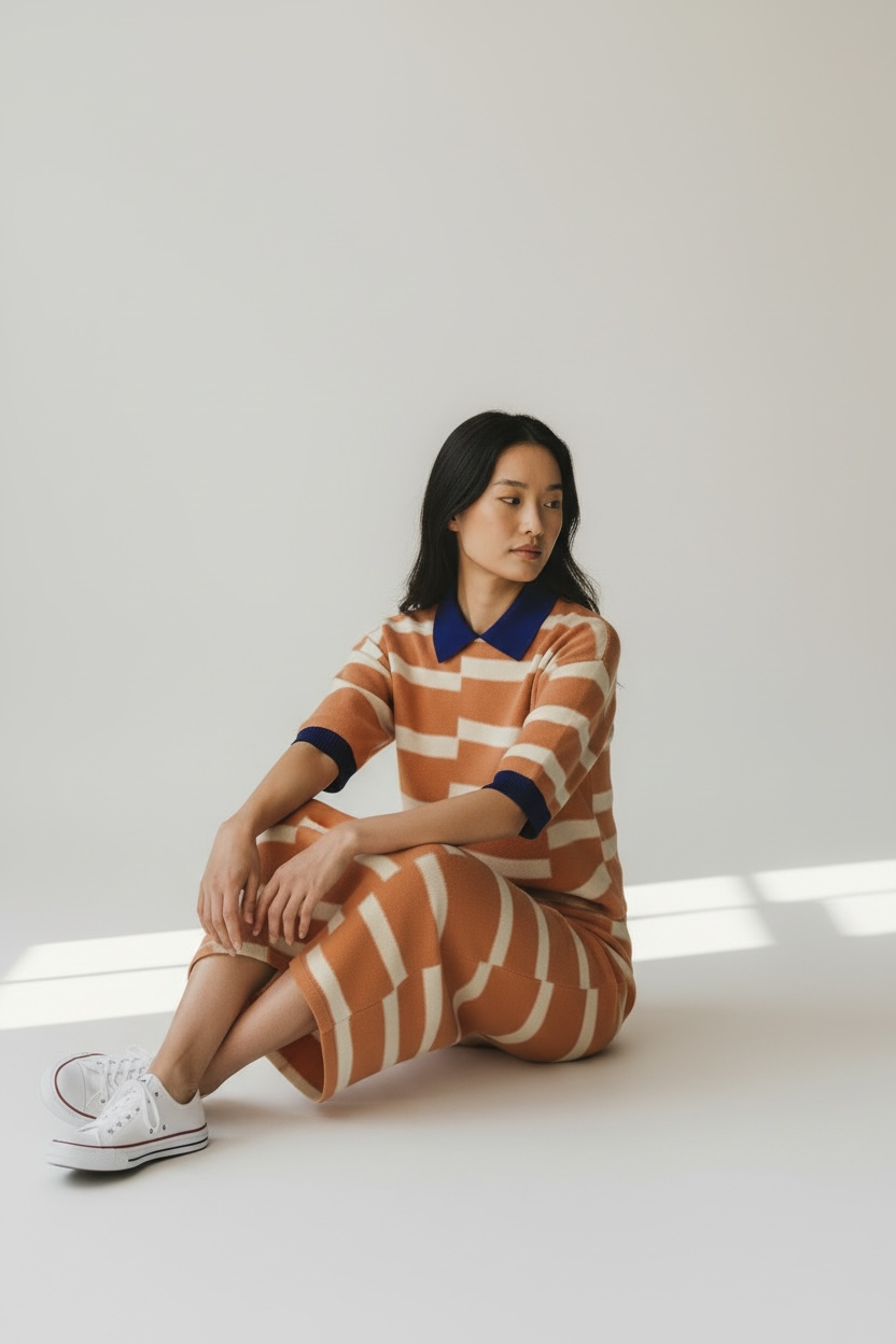 Women’s Polo Shirt w/ Contrast Ribbing