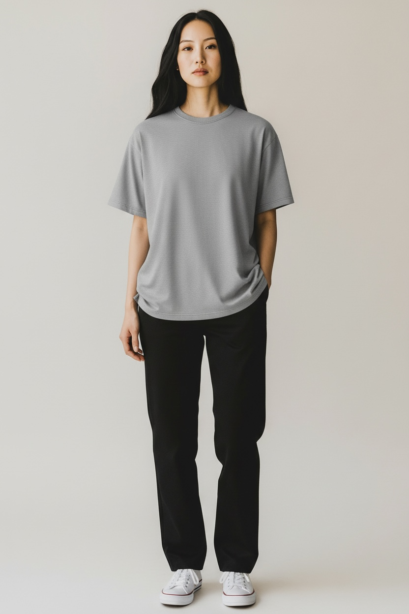 Interlock Unisex Boxy T-Shirt w/ Slit