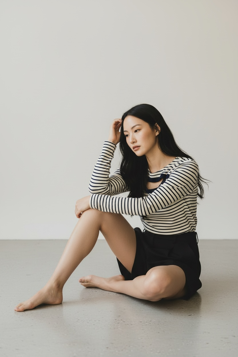 Breton Stripes Longsleeves w/ Chest Detail