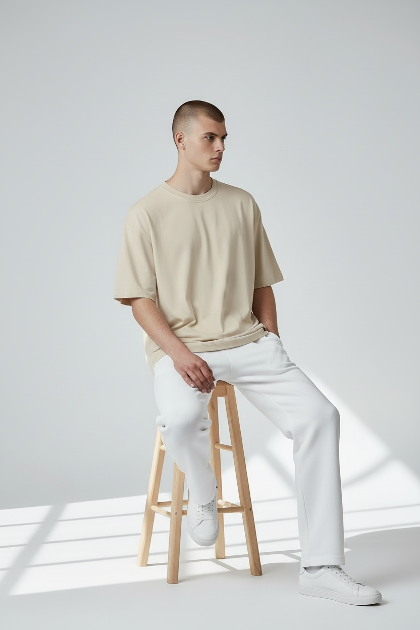 Interlock Unisex Boxy T-Shirt w/ Slit