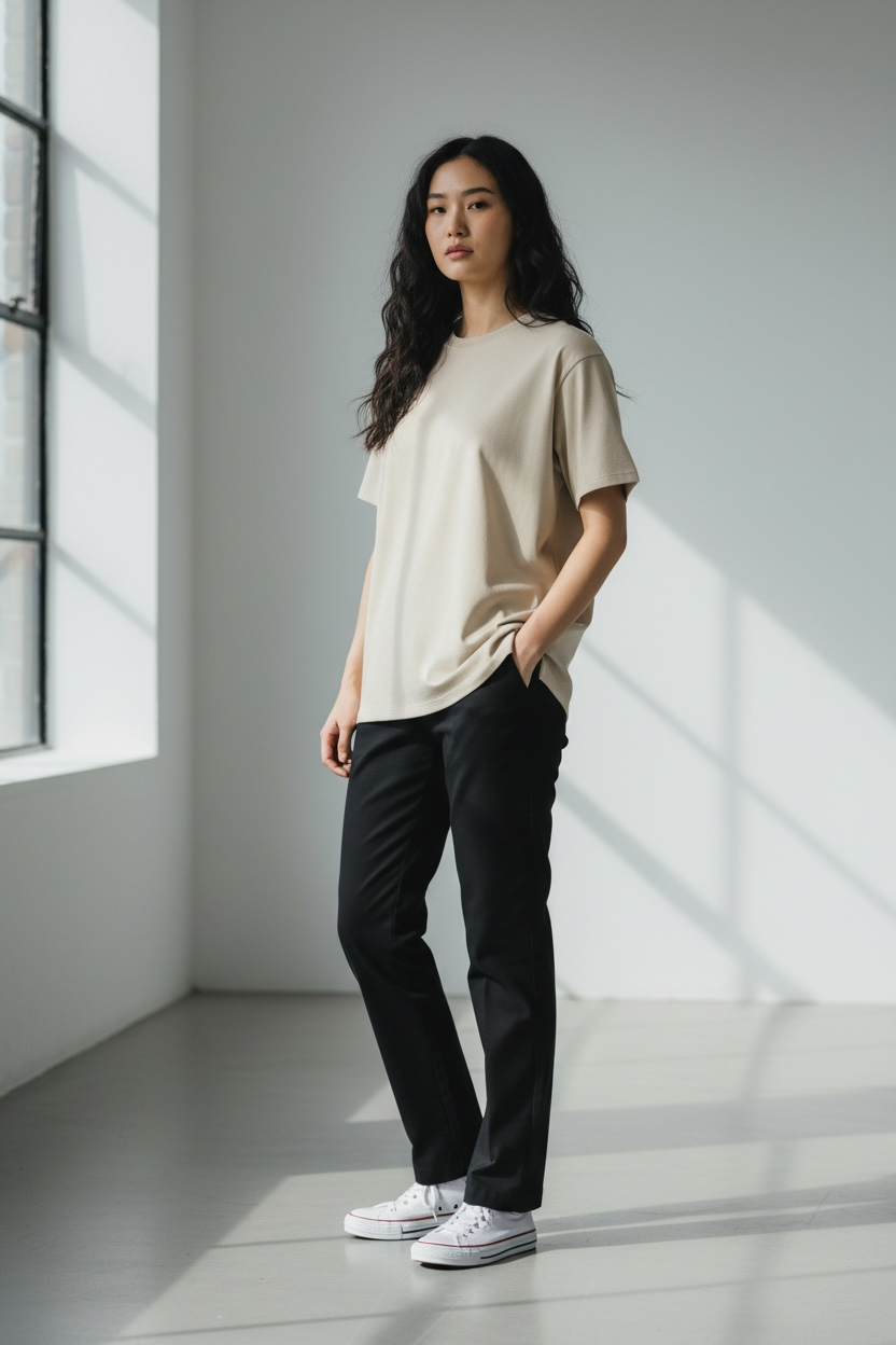 Interlock Unisex Boxy T-Shirt w/ Slit