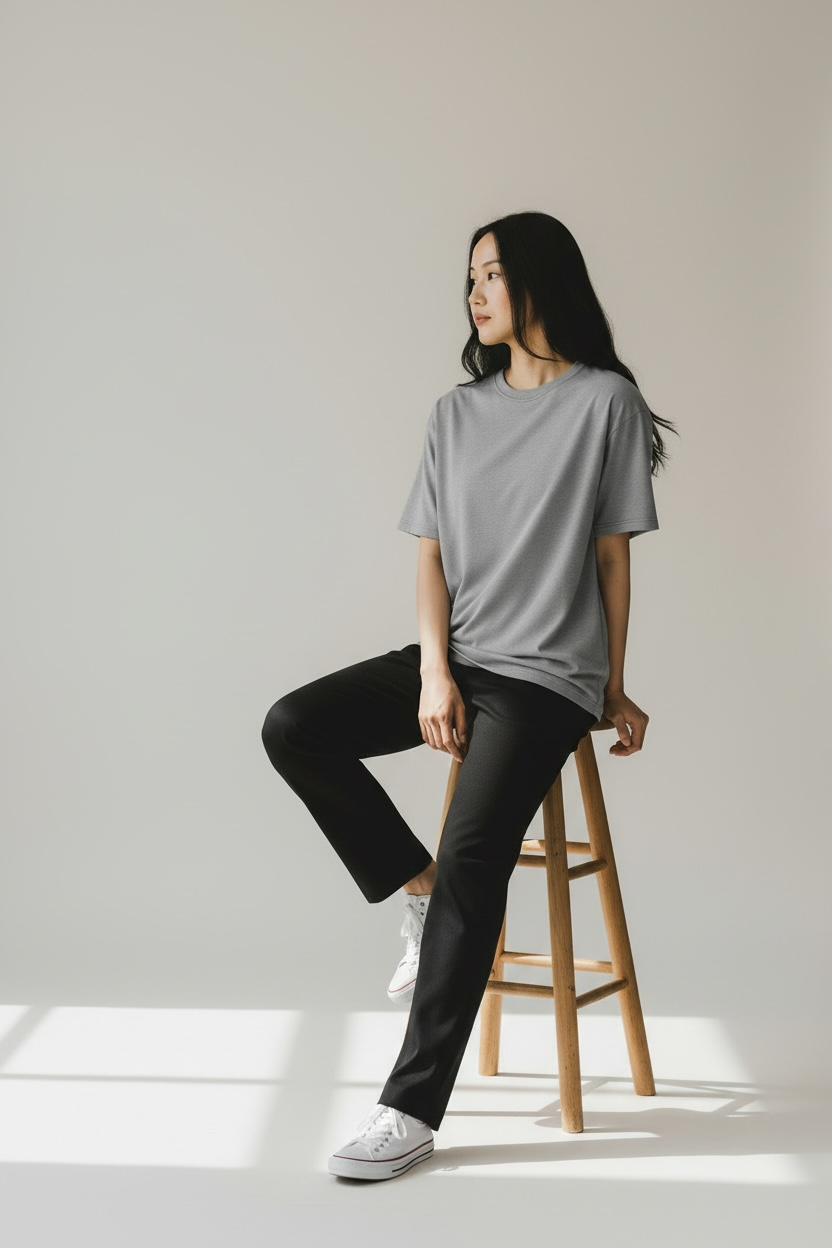Interlock Unisex Boxy T-Shirt w/ Slit
