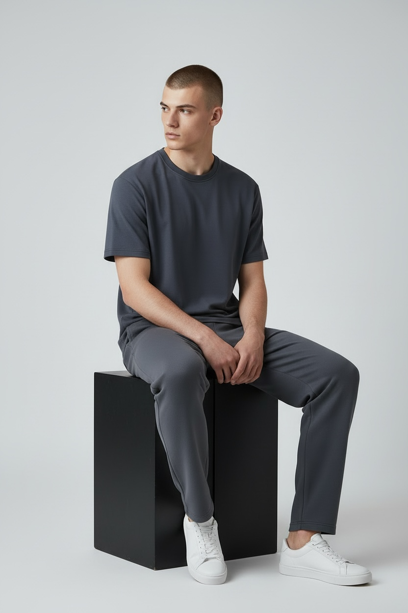 Interlock Unisex Boxy T-Shirt w/ Slit