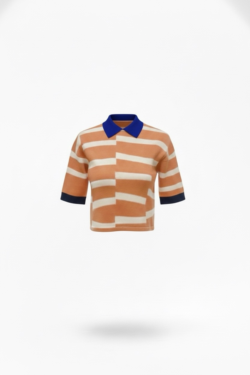 Women’s Polo Shirt w/ Contrast Ribbing