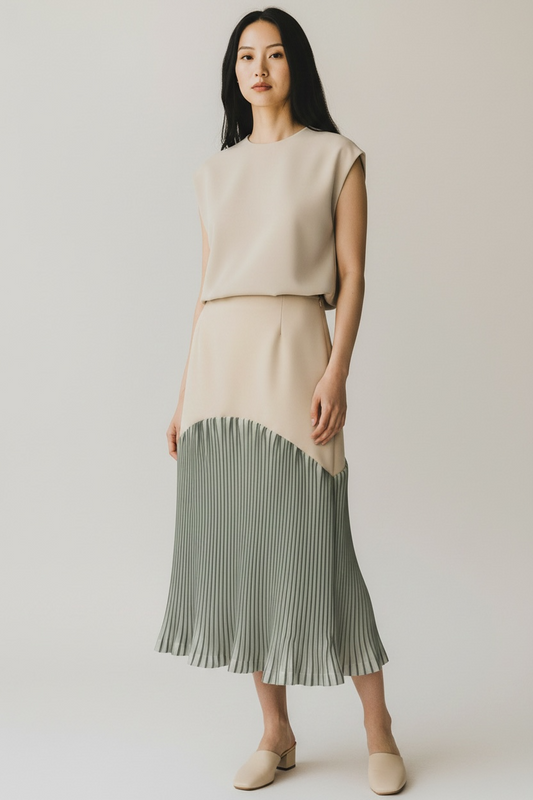 Contour Pleated Skirt