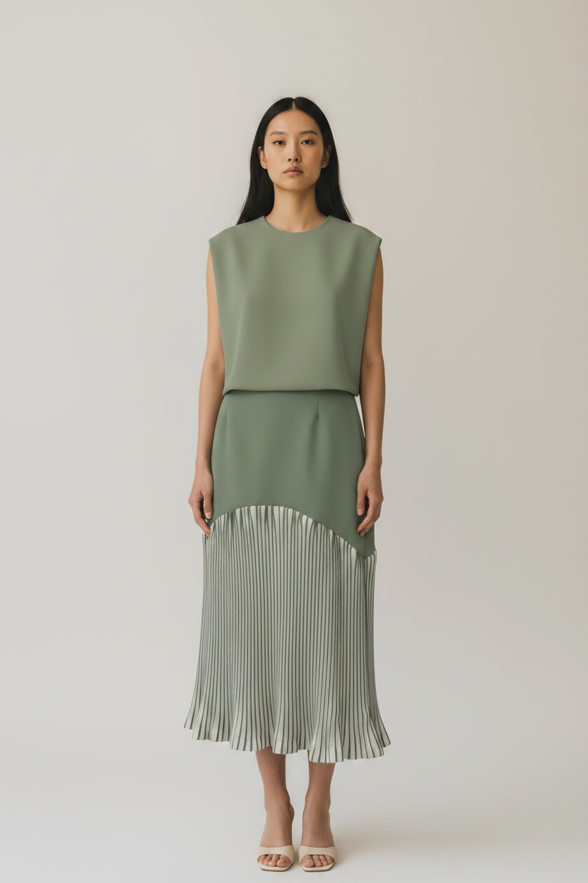 Contour Pleated Skirt